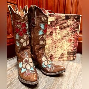 Old Gringo Hibiscus Floral Embroidered Flower Cowboy Boots Cowgirl Rodeo Western